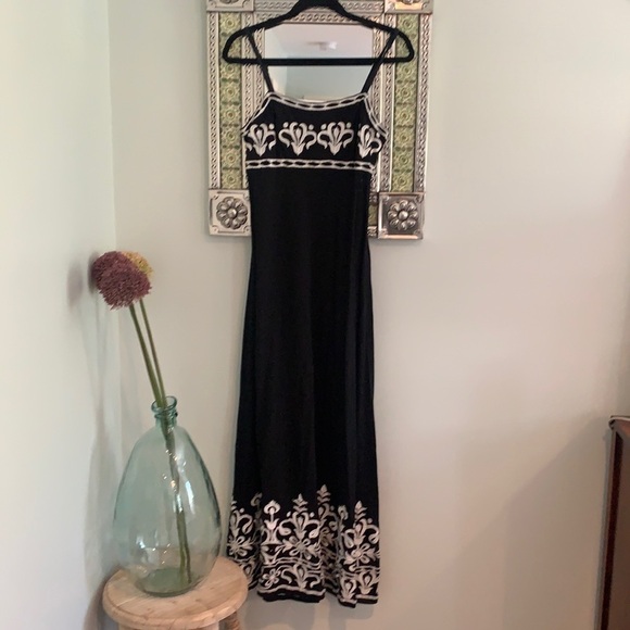 INC Black and white Embroidery Maxi Dress - Picture 1 of 5